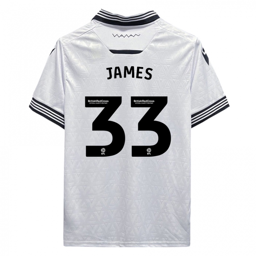 Hombre Camiseta Reece James #33 Blanco 2ª Equipación 2023/24 La Camisa