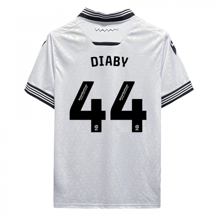 Hombre Camiseta Momo Diaby #44 Blanco 2ª Equipación 2023/24 La Camisa