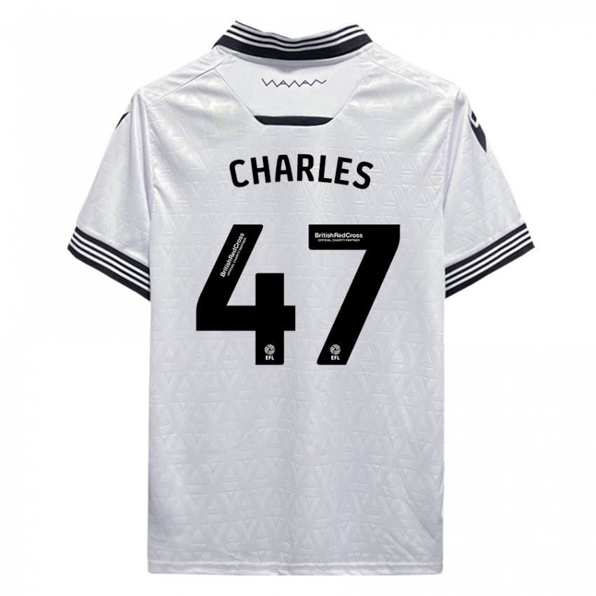 Hombre Camiseta Pierce Charles #47 Blanco 2ª Equipación 2023/24 La Camisa