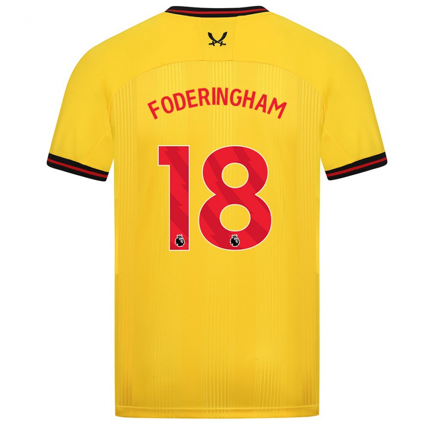 Hombre Camiseta Wes Foderingham #18 Amarillo 2ª Equipación 2023/24 La Camisa