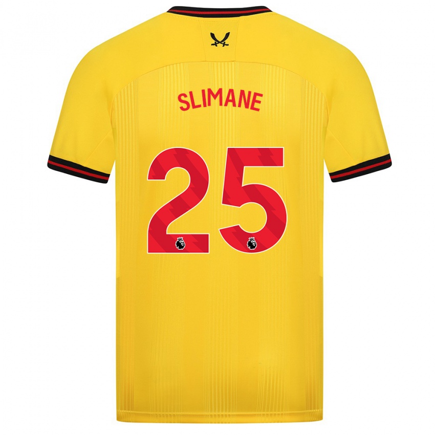 Hombre Camiseta Anis Slimane #25 Amarillo 2ª Equipación 2023/24 La Camisa