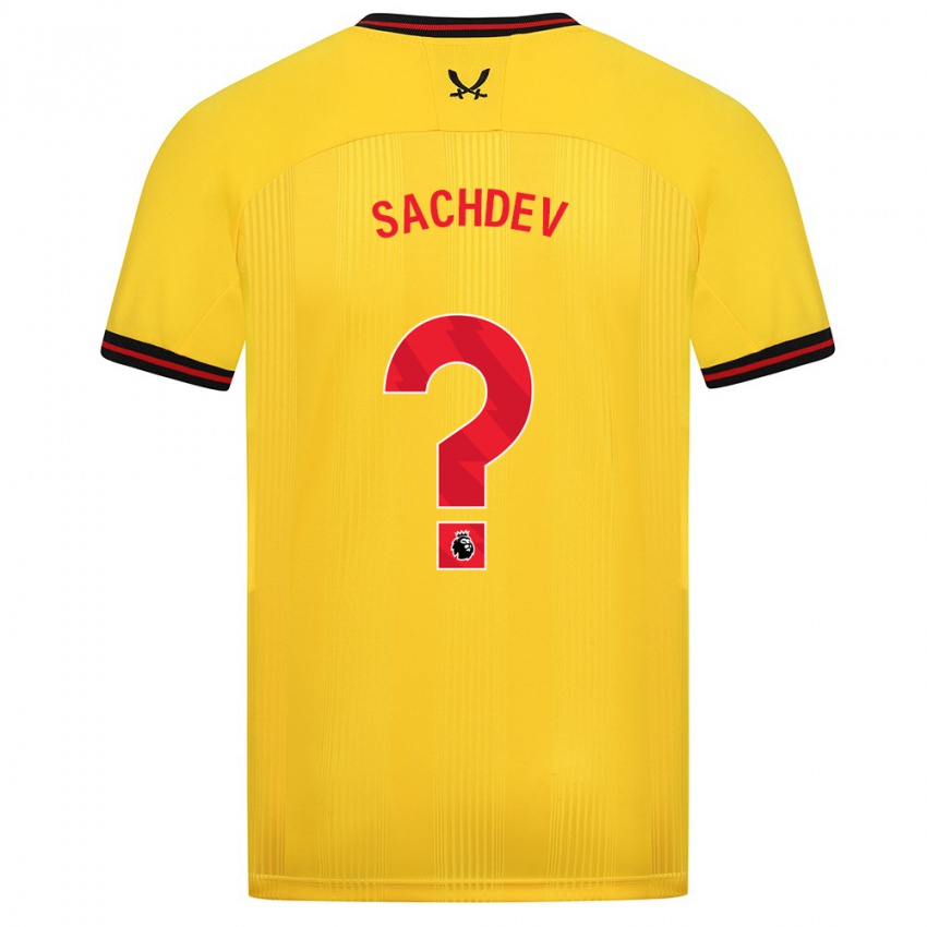 Hombre Camiseta Sai Sachdev #0 Amarillo 2ª Equipación 2023/24 La Camisa