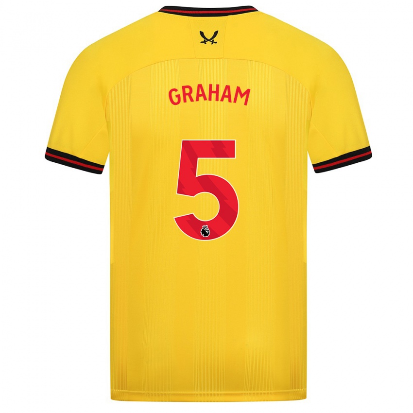 Hombre Camiseta Molly Graham #5 Amarillo 2ª Equipación 2023/24 La Camisa