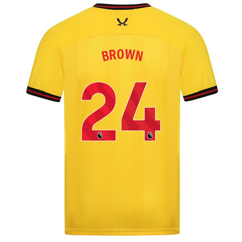 Hombre Camiseta Rachel Brown #24 Amarillo 2ª Equipación 2023/24 La Camisa