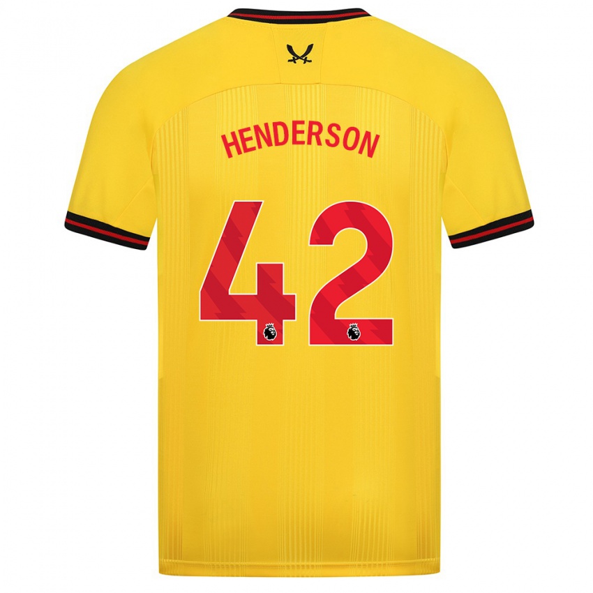 Hombre Camiseta Peyton Henderson #42 Amarillo 2ª Equipación 2023/24 La Camisa