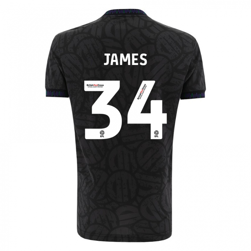 Hombre Camiseta Joseph James #34 Negro 2ª Equipación 2023/24 La Camisa