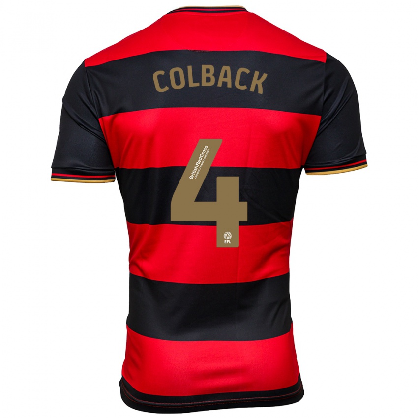 Hombre Camiseta Jack Colback #4 Negro Rojo 2ª Equipación 2023/24 La Camisa