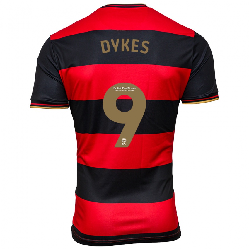 Hombre Camiseta Lyndon Dykes #9 Negro Rojo 2ª Equipación 2023/24 La Camisa