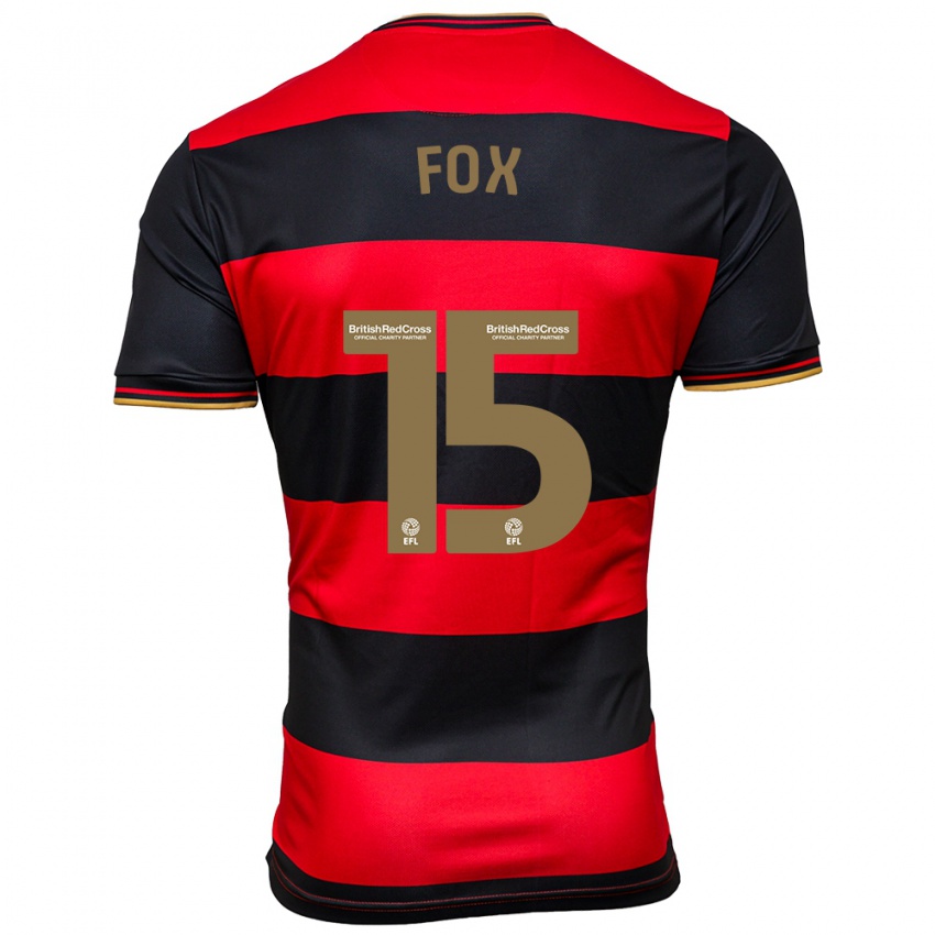 Hombre Camiseta Morgan Fox #15 Negro Rojo 2ª Equipación 2023/24 La Camisa