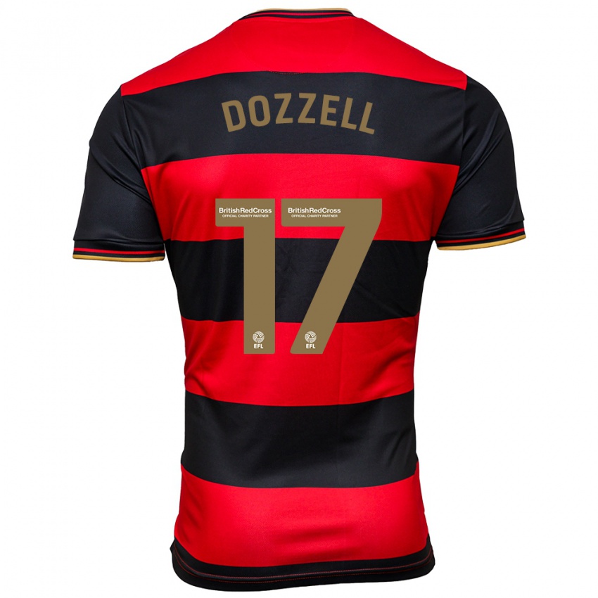 Hombre Camiseta Andre Dozzell #17 Negro Rojo 2ª Equipación 2023/24 La Camisa