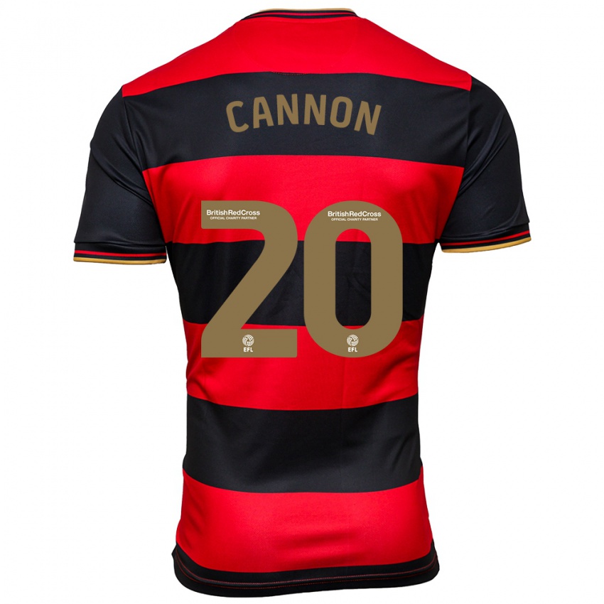 Hombre Camiseta Reggie Cannon #20 Negro Rojo 2ª Equipación 2023/24 La Camisa