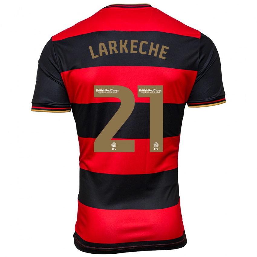 Hombre Camiseta Ziyad Larkeche #21 Negro Rojo 2ª Equipación 2023/24 La Camisa