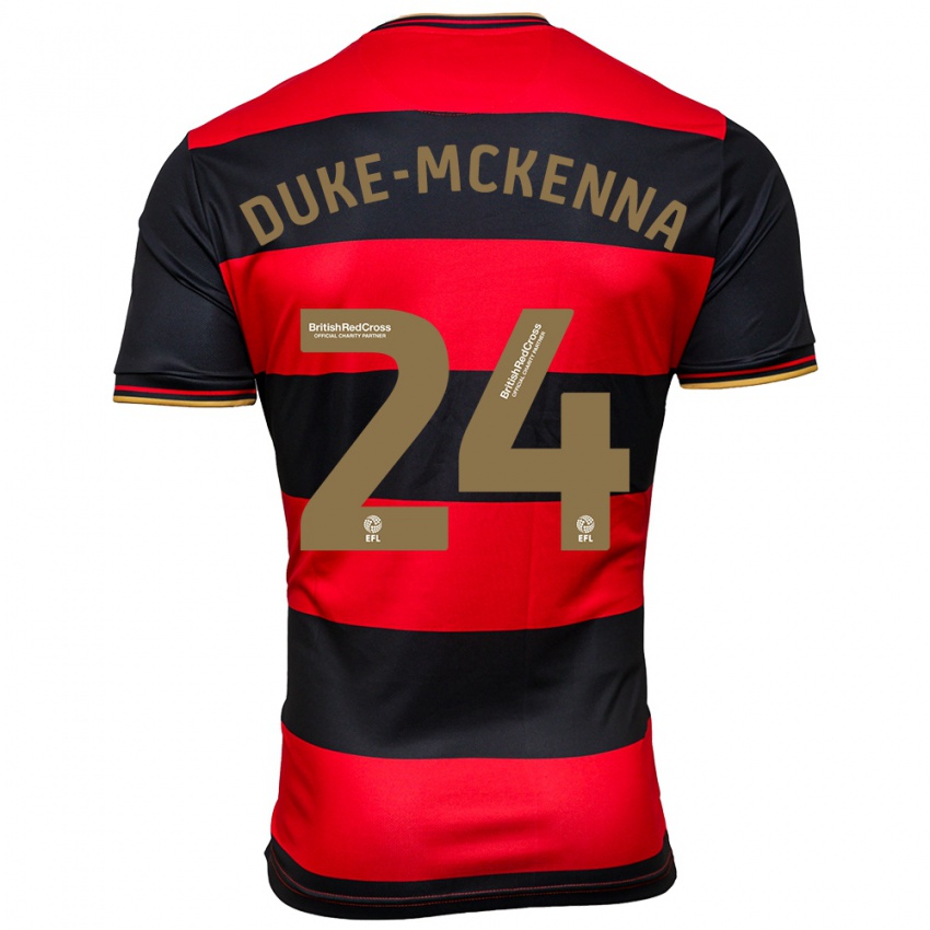 Hombre Camiseta Stephen Duke-Mckenna #24 Negro Rojo 2ª Equipación 2023/24 La Camisa