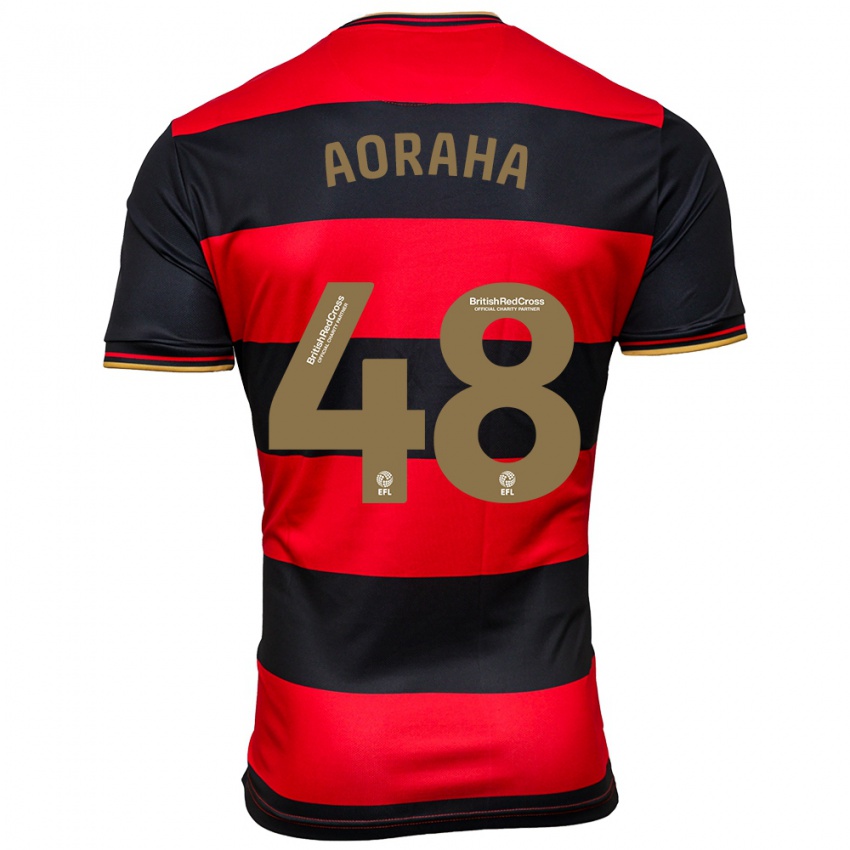 Hombre Camiseta Alexander Aoraha #48 Negro Rojo 2ª Equipación 2023/24 La Camisa