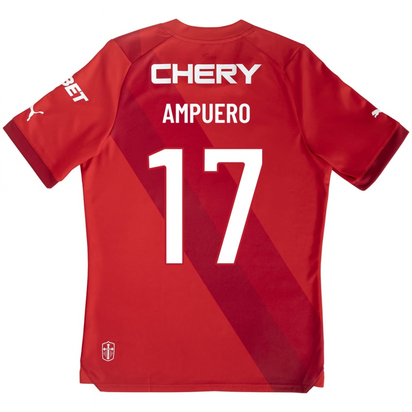 Hombre Camiseta Branco Ampuero #17 Rojo 2ª Equipación 2023/24 La Camisa