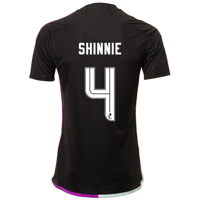 Hombre Camiseta Graeme Shinnie #4 Negro 2ª Equipación 2023/24 La Camisa