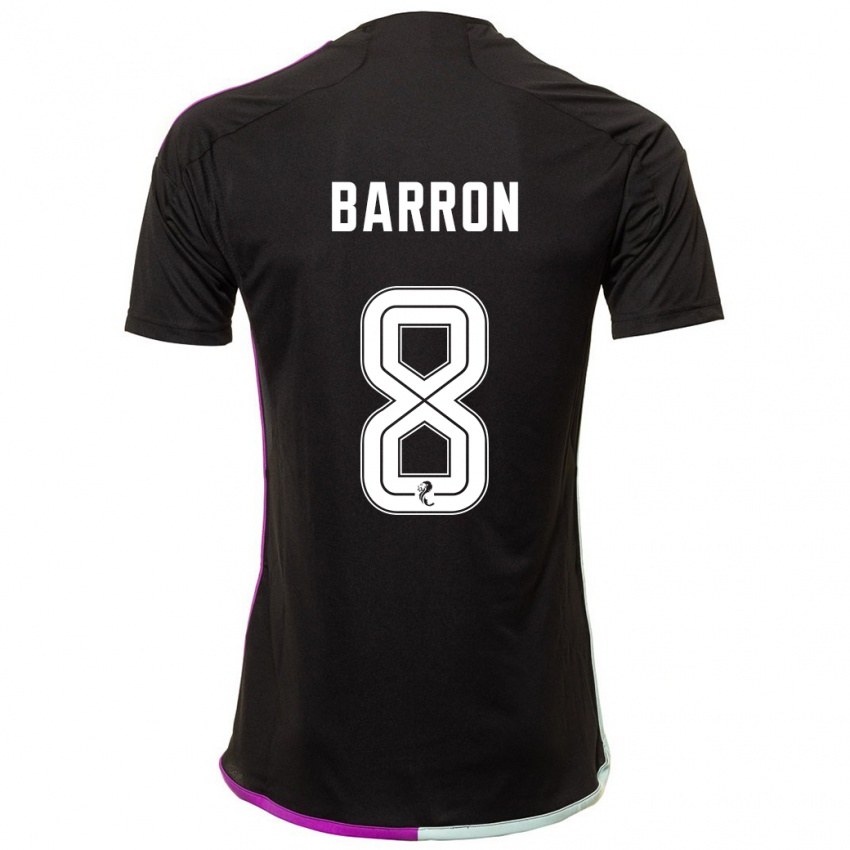 Hombre Camiseta Connor Barron #8 Negro 2ª Equipación 2023/24 La Camisa