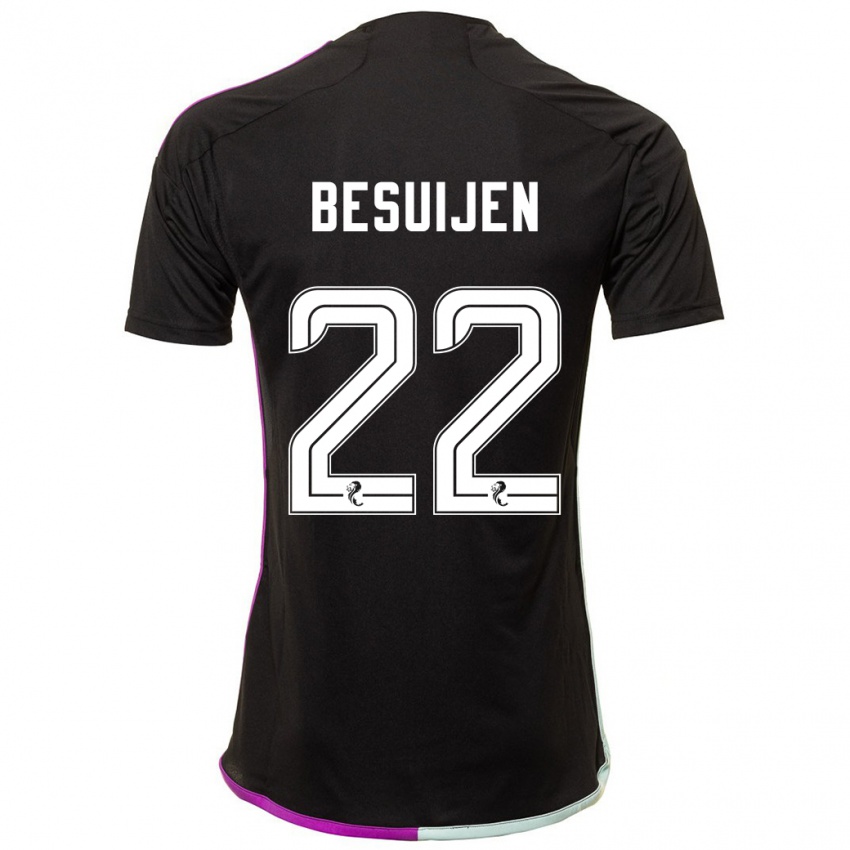 Hombre Camiseta Vicente Besuijen #22 Negro 2ª Equipación 2023/24 La Camisa