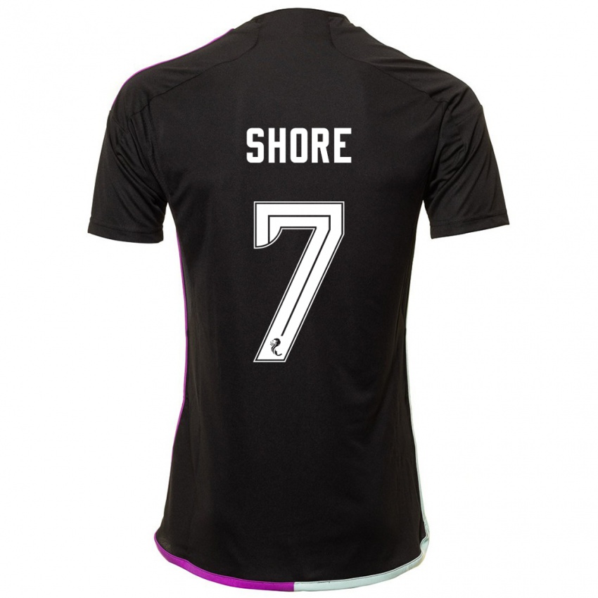 Hombre Camiseta Eilidh Shore #7 Negro 2ª Equipación 2023/24 La Camisa