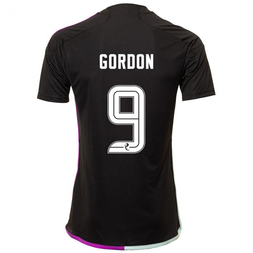 Hombre Camiseta Lauren Gordon #9 Negro 2ª Equipación 2023/24 La Camisa