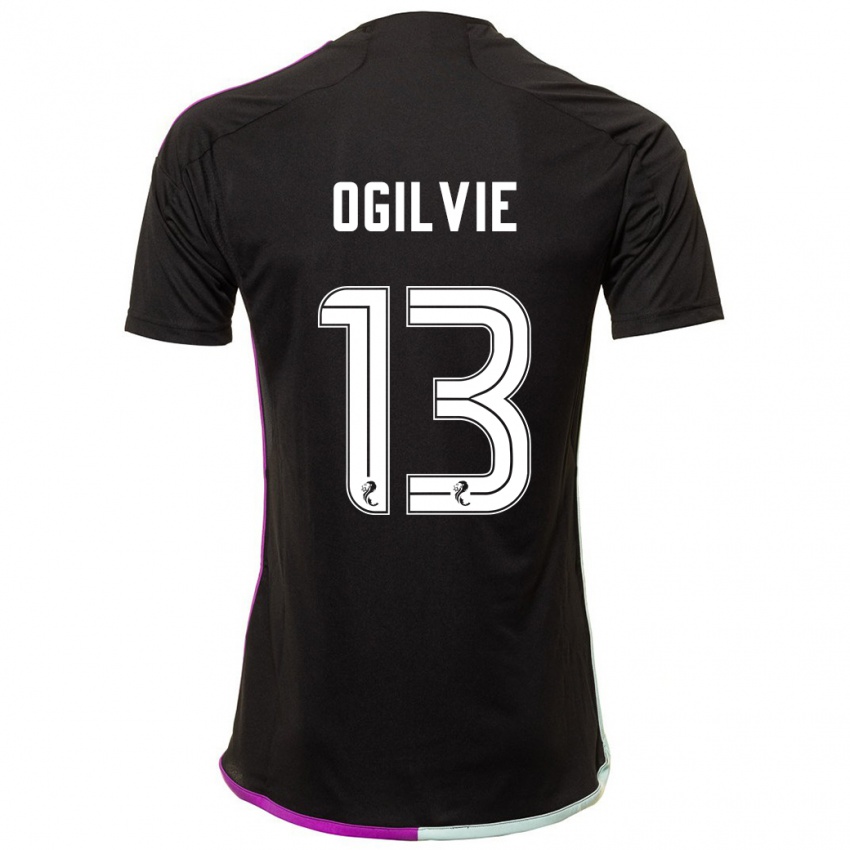 Hombre Camiseta Francesca Ogilvie #13 Negro 2ª Equipación 2023/24 La Camisa