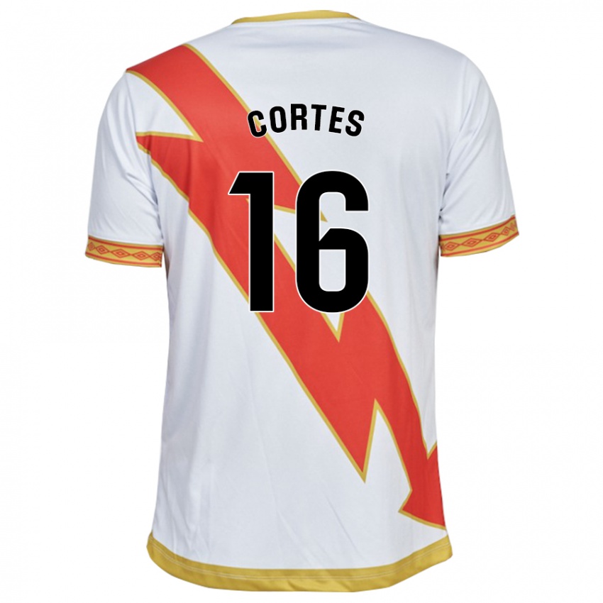 Mujer Camiseta José Cortés #16 Blanco 1ª Equipación 2023/24 La Camisa