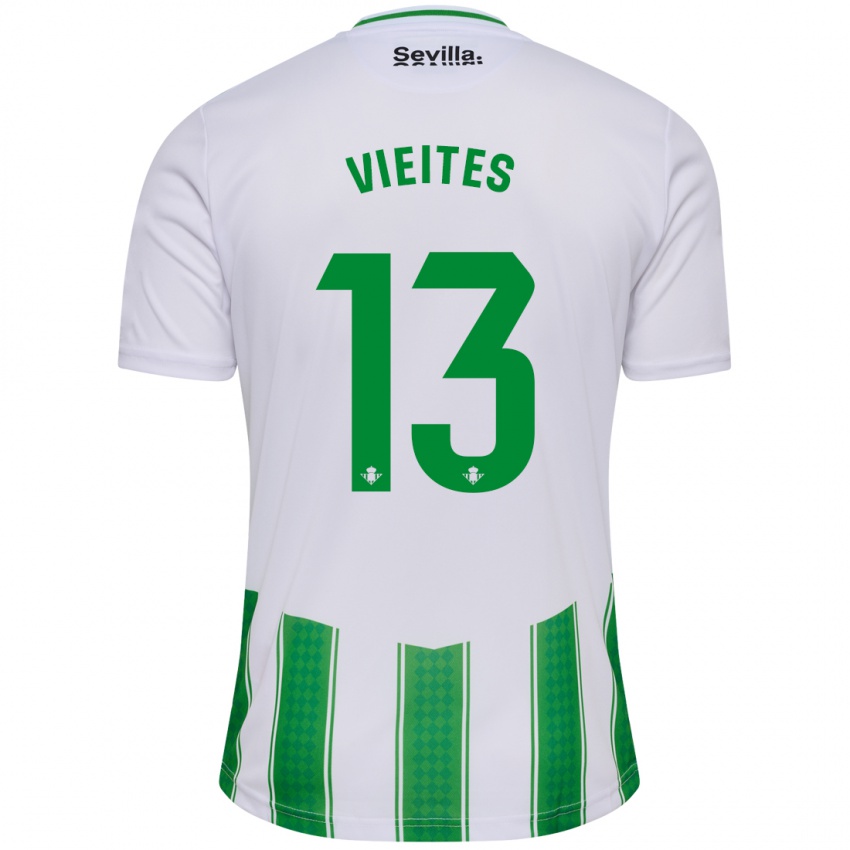 Mujer Camiseta Fran Vieites #13 Blanco 1ª Equipación 2023/24 La Camisa