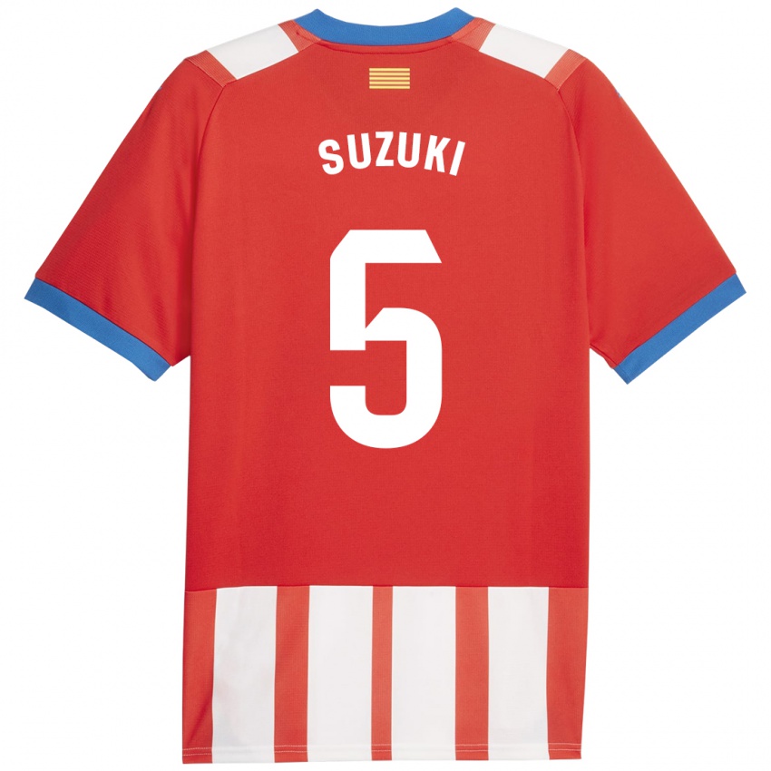 Mujer Camiseta Wadi Ibrahim Suzuki #5 Rojo Blanco 1ª Equipación 2023/24 La Camisa