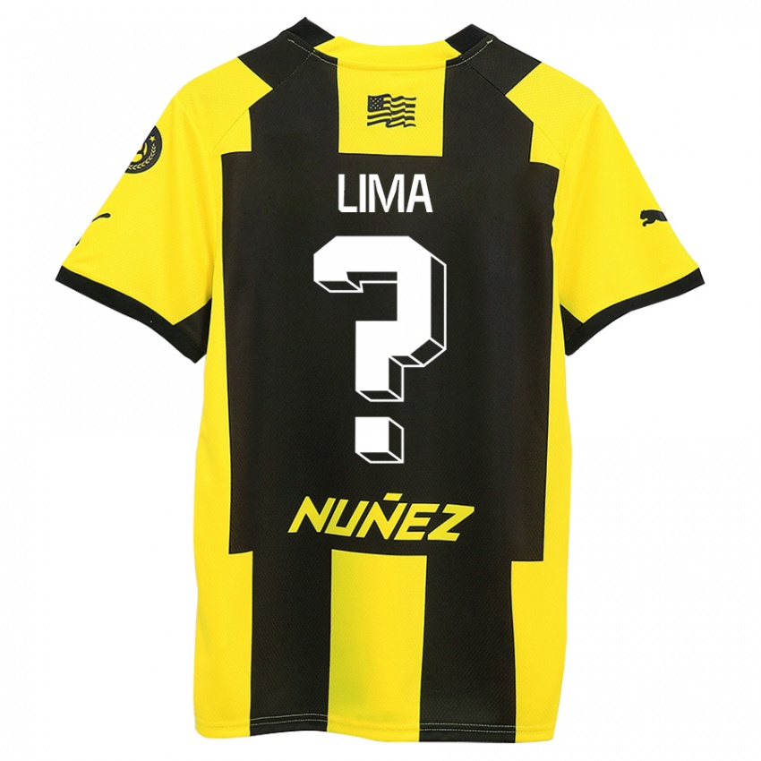 Mujer Camiseta Jhonatan Lima #0 Amarillo Negro 1ª Equipación 2023/24 La Camisa