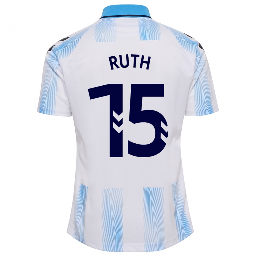 Mujer Camiseta Ruth #15 Blanco Azul 1ª Equipación 2023/24 La Camisa