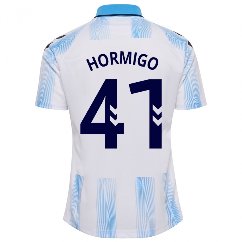 Mujer Camiseta Cintia Hormigo #41 Blanco Azul 1ª Equipación 2023/24 La Camisa