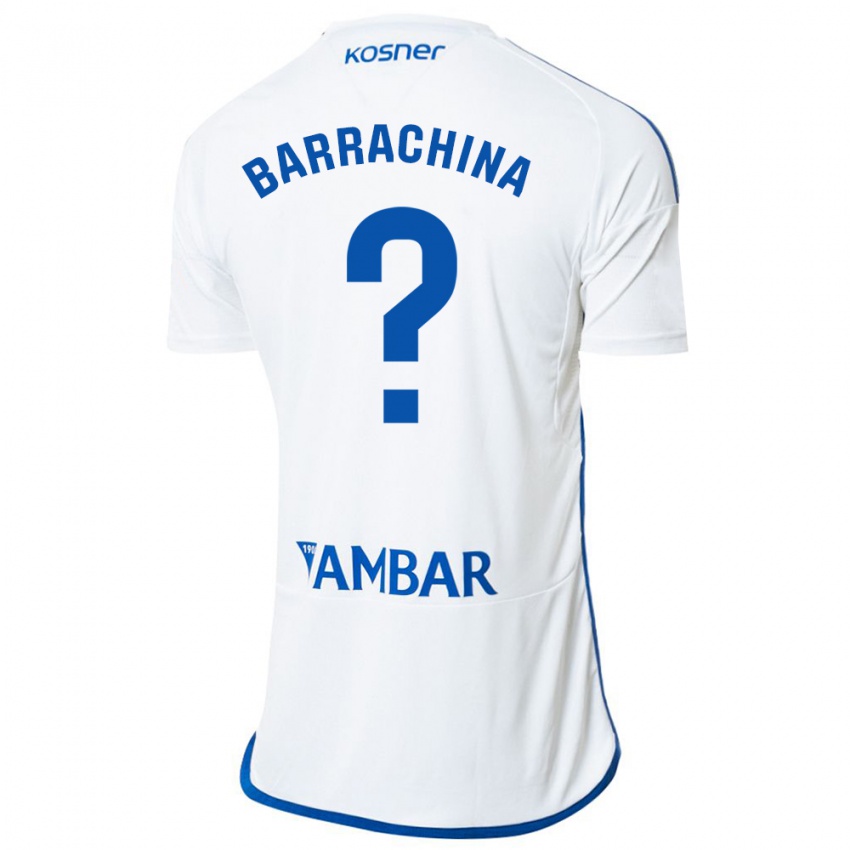 Mujer Camiseta Hugo Barrachina #0 Blanco 1ª Equipación 2023/24 La Camisa