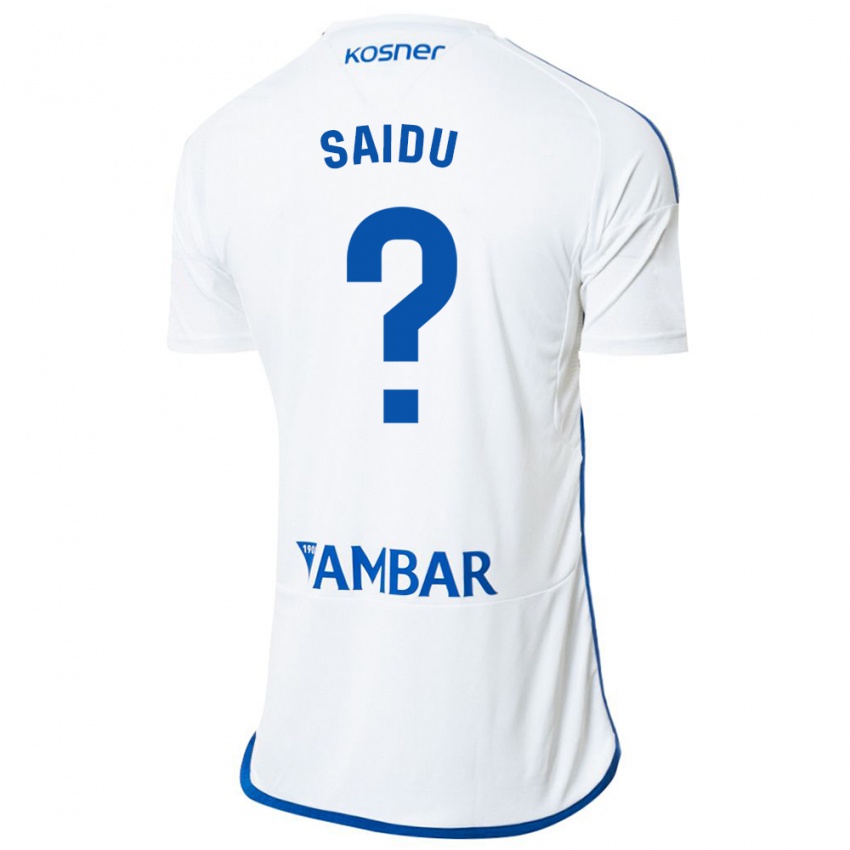 Mujer Camiseta Yussif Saidu #0 Blanco 1ª Equipación 2023/24 La Camisa