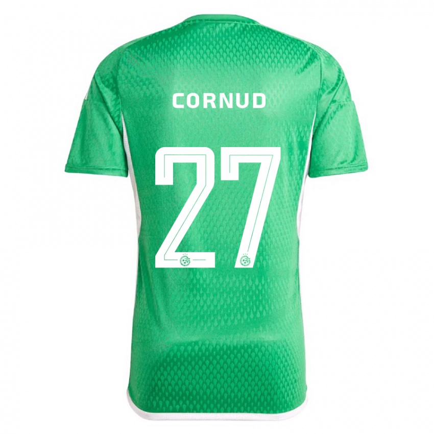 Mujer Camiseta Pierre Cornud #27 Blanco Azul 1ª Equipación 2023/24 La Camisa