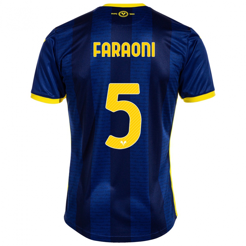 Mujer Camiseta Davide Faraoni #5 Armada 1ª Equipación 2023/24 La Camisa