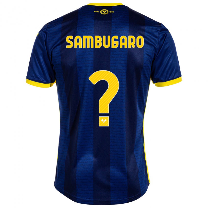 Mujer Camiseta Mattia Sambugaro #0 Armada 1ª Equipación 2023/24 La Camisa