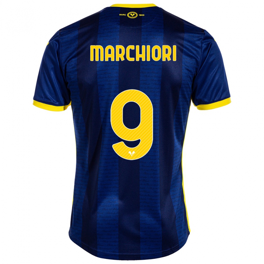 Mujer Camiseta Giorgia Marchiori #9 Armada 1ª Equipación 2023/24 La Camisa