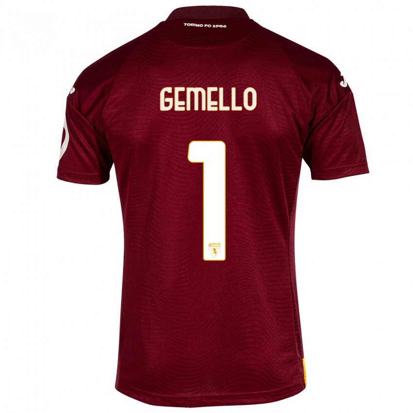 Mujer Camiseta Luca Gemello #1 Rojo Oscuro 1ª Equipación 2023/24 La Camisa