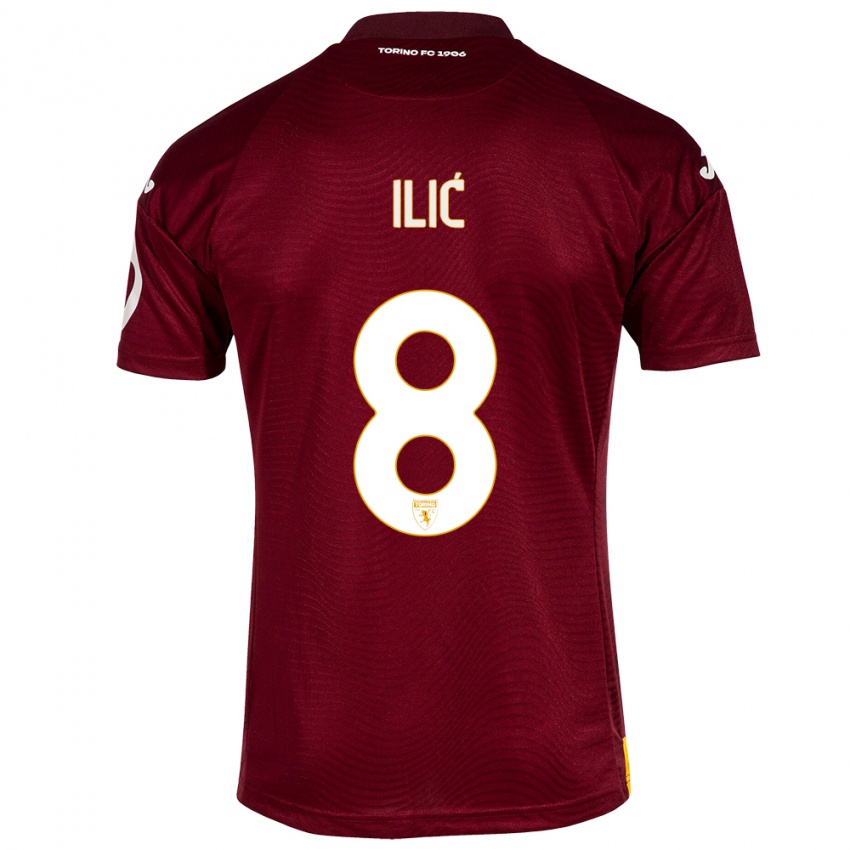 Mujer Camiseta Ivan Ilić #8 Rojo Oscuro 1ª Equipación 2023/24 La Camisa