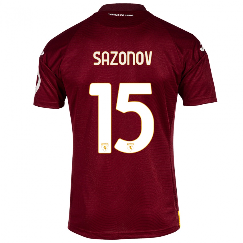 Mujer Camiseta Saba Sazonov #15 Rojo Oscuro 1ª Equipación 2023/24 La Camisa