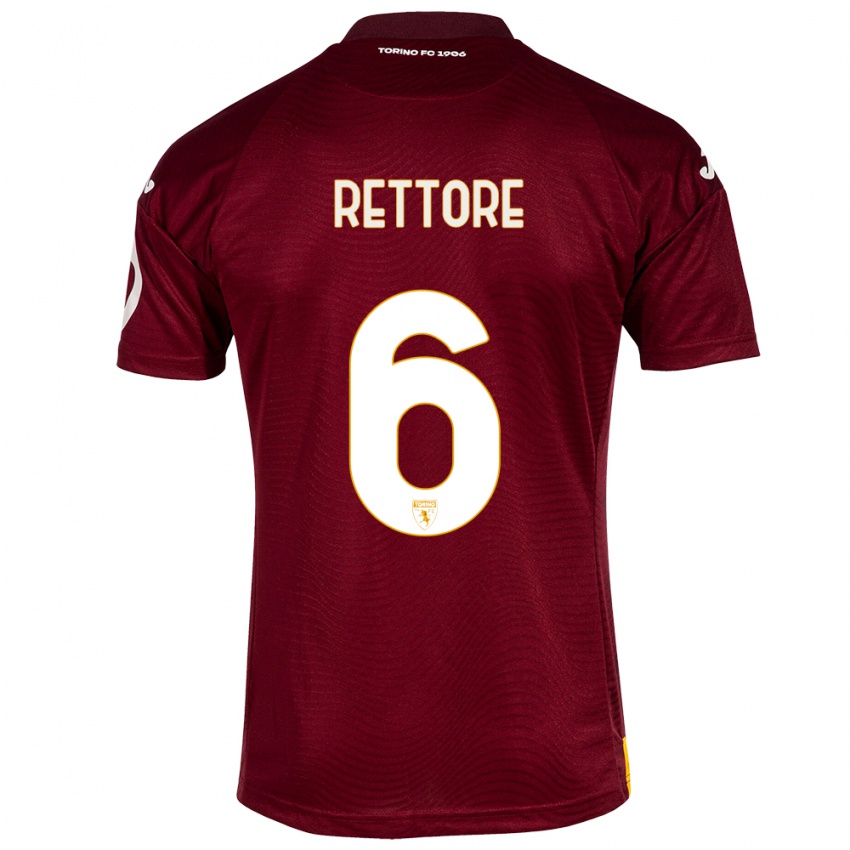 Mujer Camiseta Mirko Rettore #6 Rojo Oscuro 1ª Equipación 2023/24 La Camisa