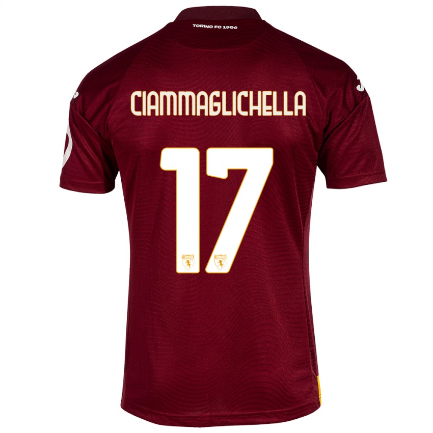 Mujer Camiseta Aaron Ciammaglichella #17 Rojo Oscuro 1ª Equipación 2023/24 La Camisa