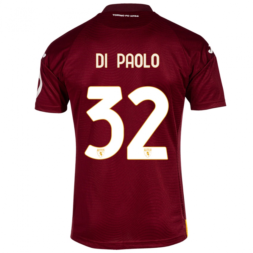 Mujer Camiseta Sebastiano Di Paolo #32 Rojo Oscuro 1ª Equipación 2023/24 La Camisa