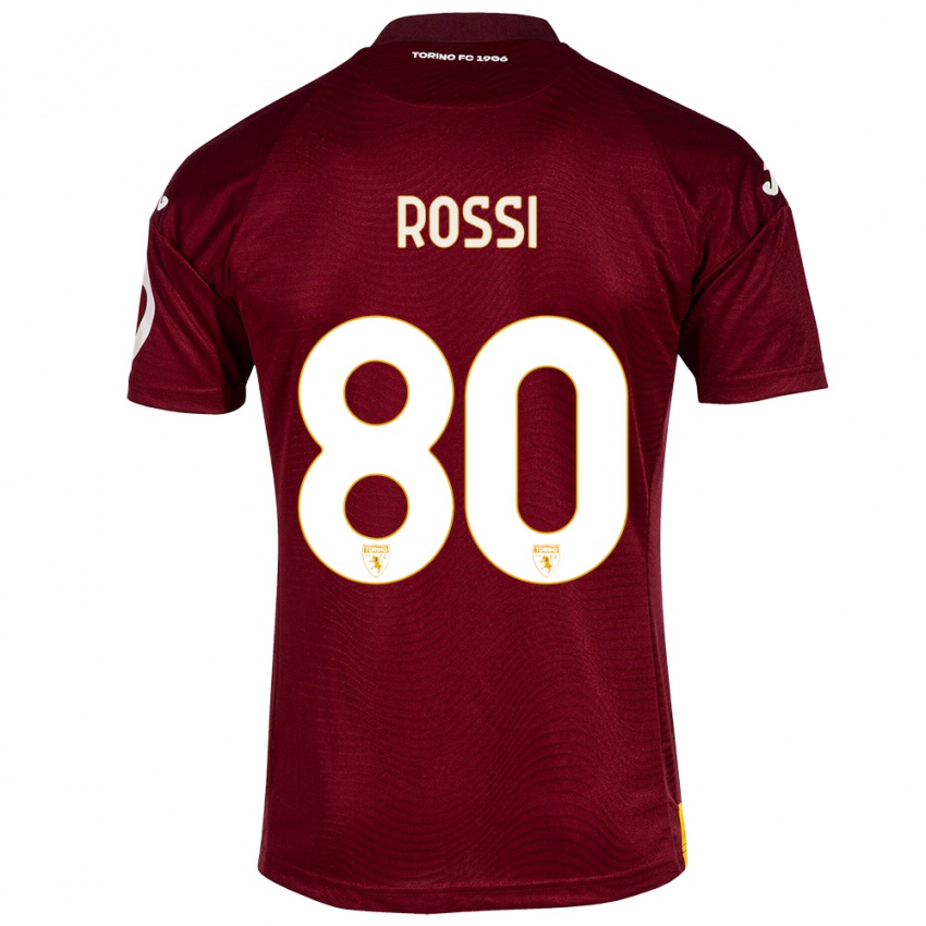 Mujer Camiseta Simone Rossi #80 Rojo Oscuro 1ª Equipación 2023/24 La Camisa