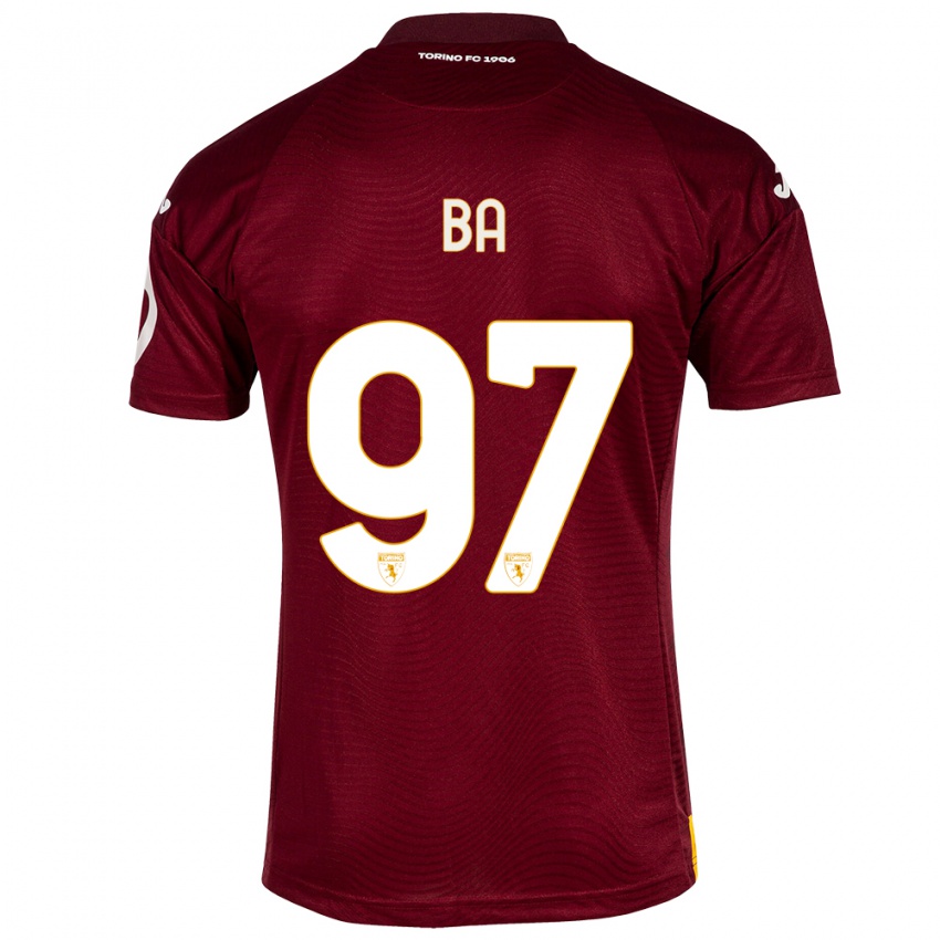 Mujer Camiseta El-Hadji Ba #97 Rojo Oscuro 1ª Equipación 2023/24 La Camisa