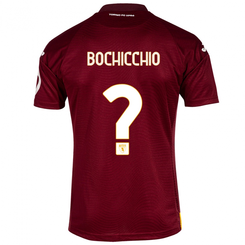 Mujer Camiseta Francesco Bochicchio #0 Rojo Oscuro 1ª Equipación 2023/24 La Camisa