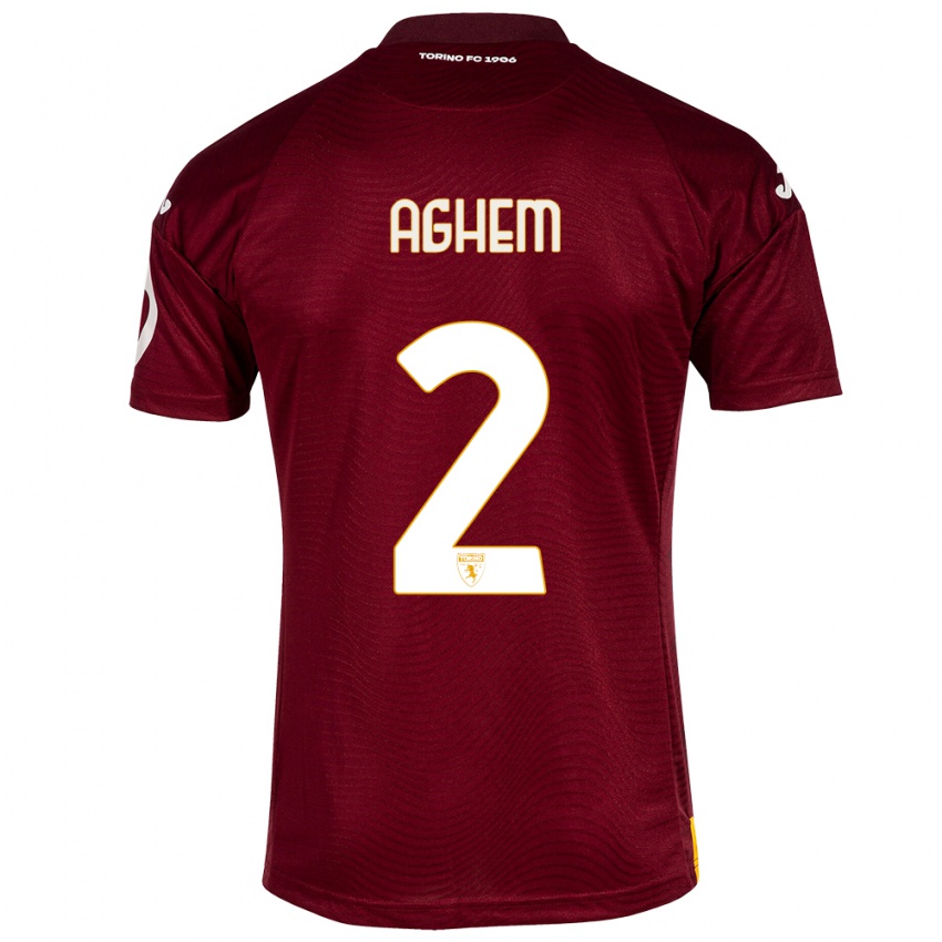 Mujer Camiseta Brigitta Aghem #2 Rojo Oscuro 1ª Equipación 2023/24 La Camisa