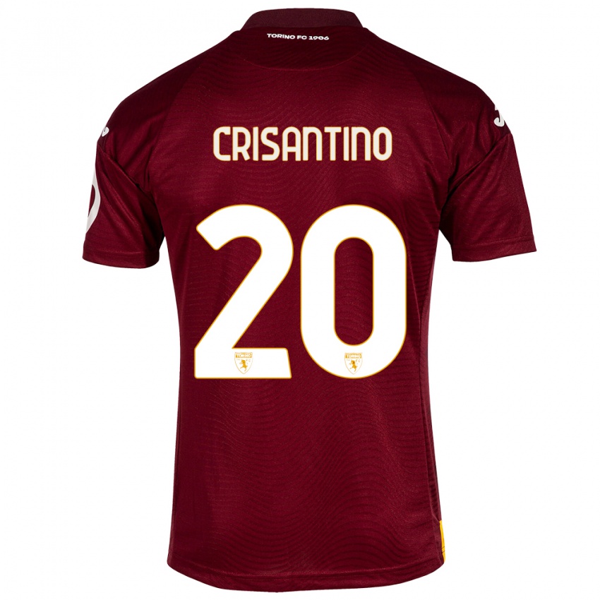 Mujer Camiseta Giulia Crisantino #20 Rojo Oscuro 1ª Equipación 2023/24 La Camisa