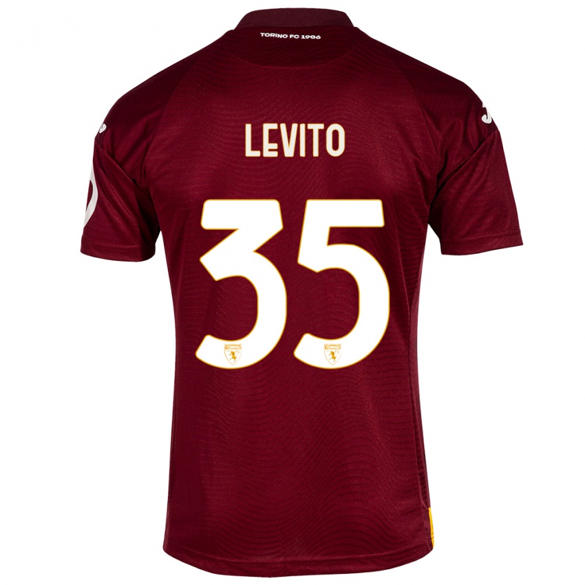 Mujer Camiseta Isabeau Levito #35 Rojo Oscuro 1ª Equipación 2023/24 La Camisa