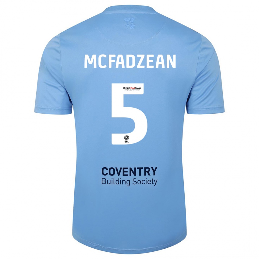 Mujer Camiseta Kyle Mcfadzean #5 Cielo Azul 1ª Equipación 2023/24 La Camisa